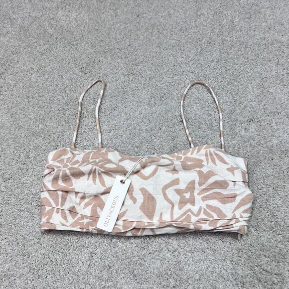 Olivaceous Top Women’s Beige White Cropped Sleeveless Size Small NWT - Picture 5 of 11